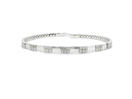 0.67CT Diamond Bangle 18k White Gold