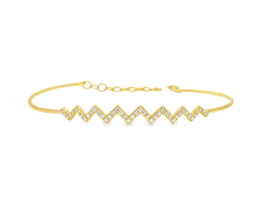 0.15CT Diamond Bangle 18k Yellow Gold