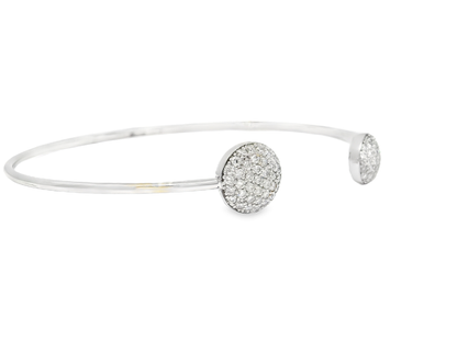 0.58CT Diamond Bangle 14k White Gold