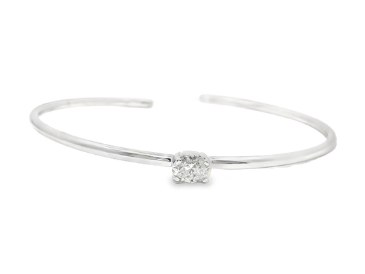0.41CT Diamond Bangle 18k White Gold