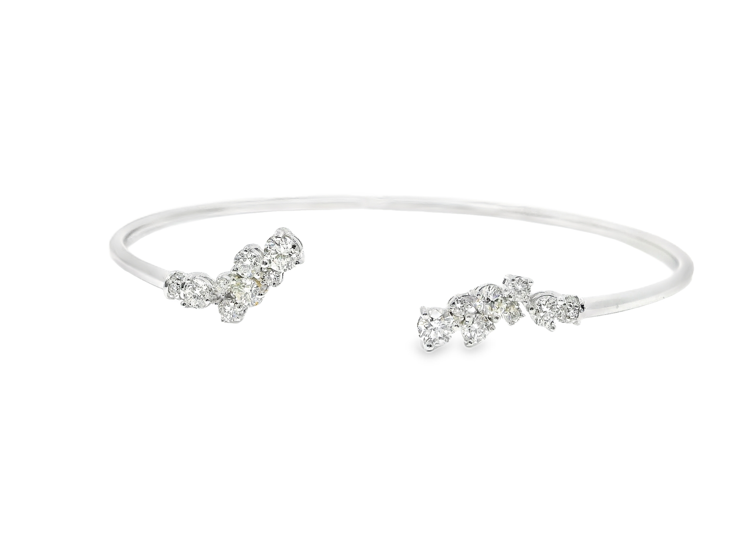 1.06Ct Diamond Bangle 14k White Gold
