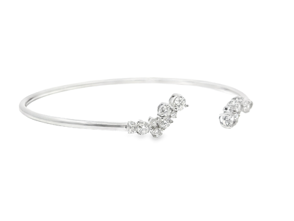 1.06Ct Diamond Bangle 14k White Gold