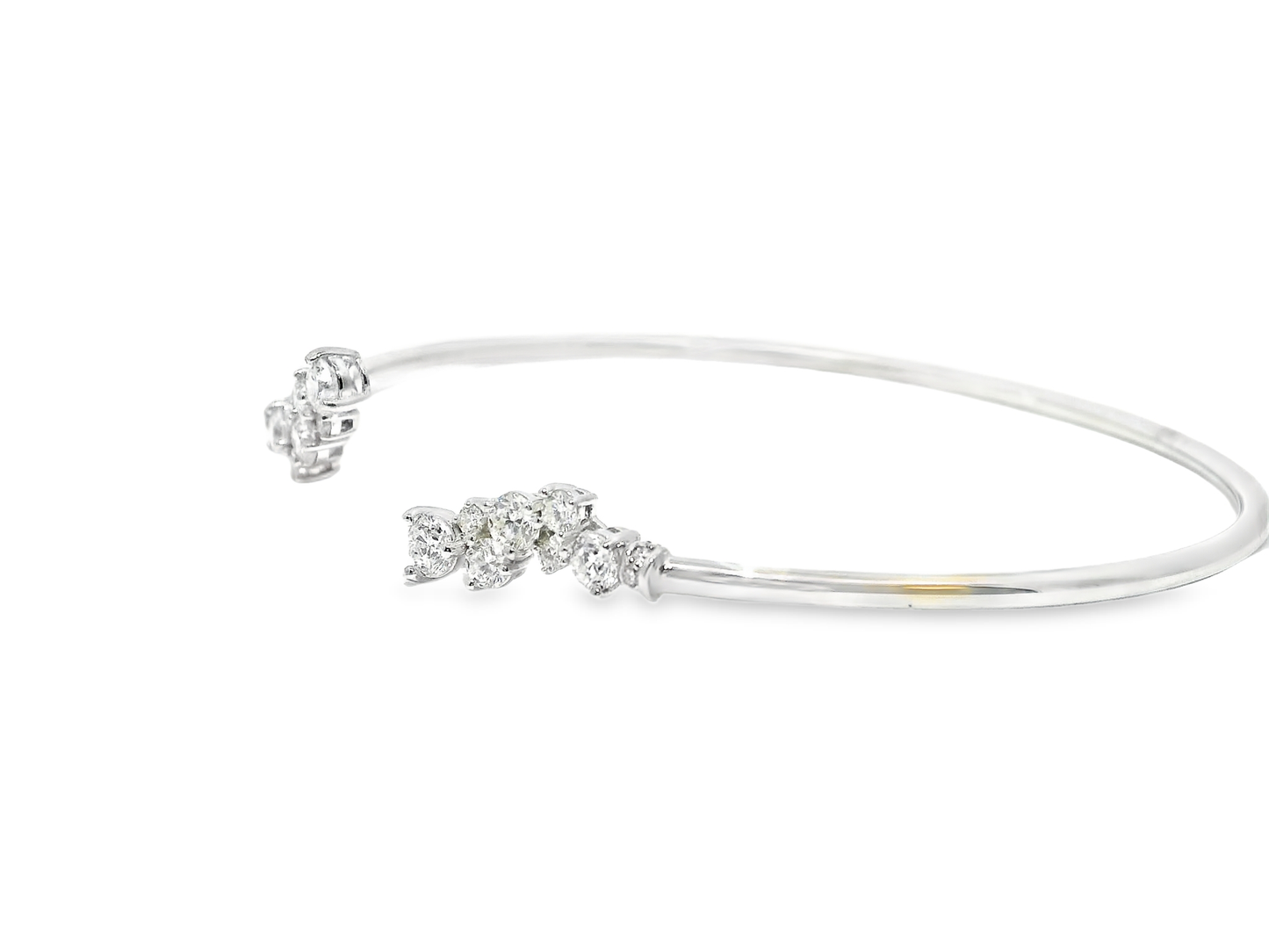 1.06Ct Diamond Bangle 14k White Gold