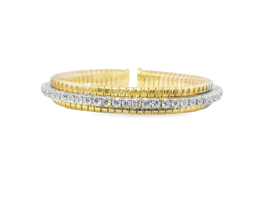 3.79CT Diamond Bangle 14K Yellow Gold