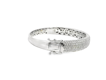 7.10Ct Diamond Bangle 14k White Gold