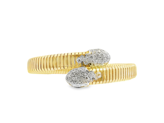 0.96CT Diamond Bangle 14k Yellow Gold