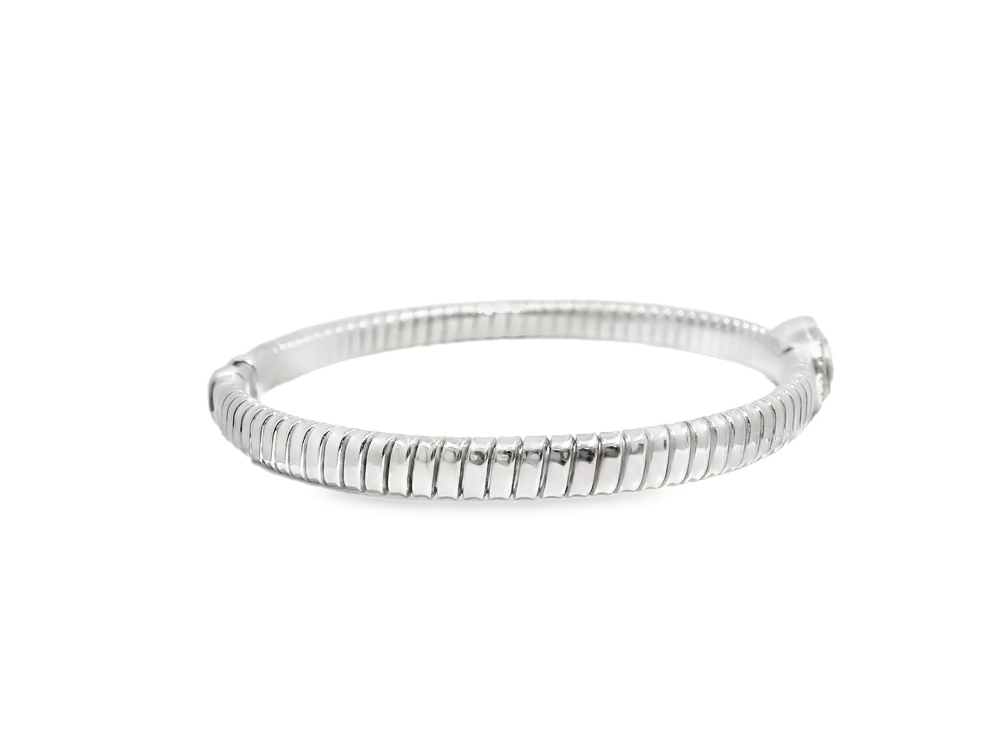 0.64CT Diamond Bangle 14k White Gold