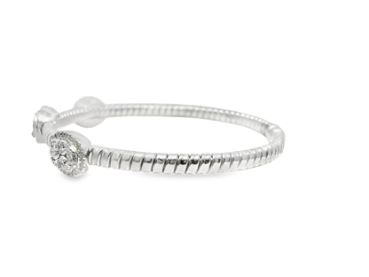 1.60CT Diamond Bangle 14k White Gold