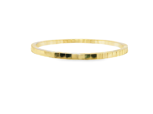 Plain Square Stretch Bangle 14k Yellow Gold