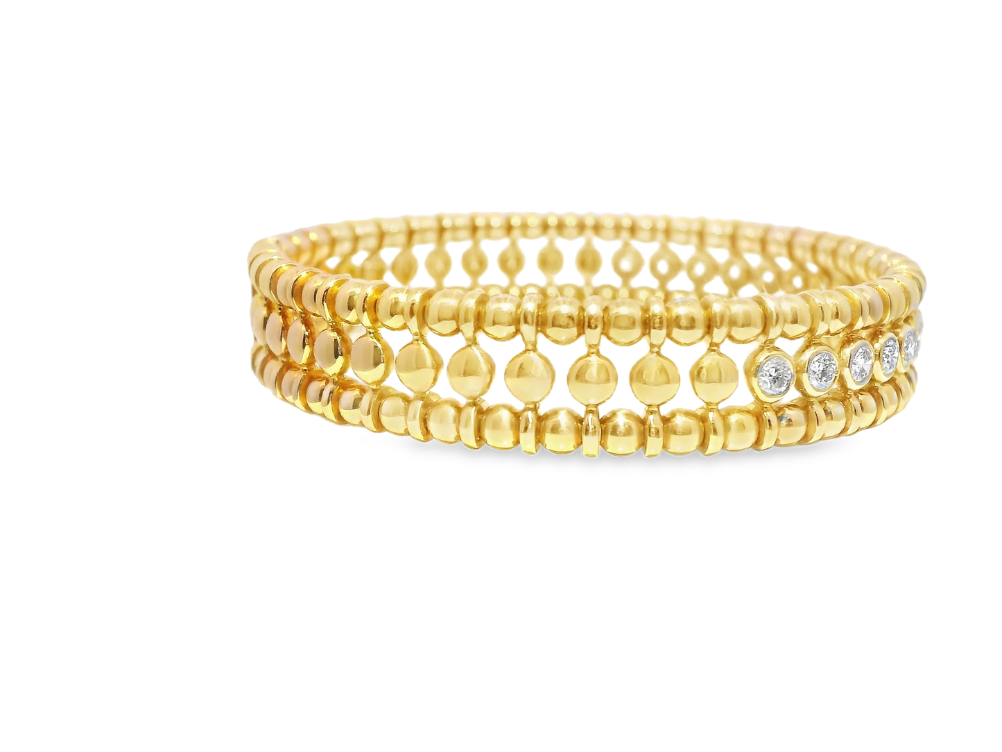 1.16CT Bezel Diamond Bangle 18k White Gold