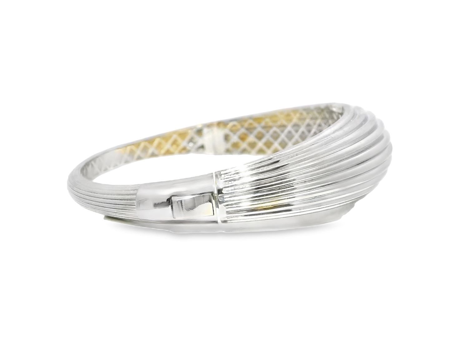 1.30CT Diamond Bangle 14k White Gold