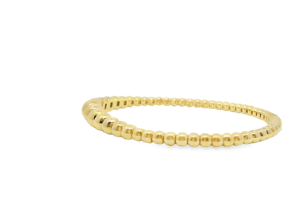 Plain Gold Beads Stretch Bangle 14k Gold
