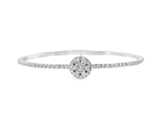 1.14CT Diamond Bangle 18k White Gold