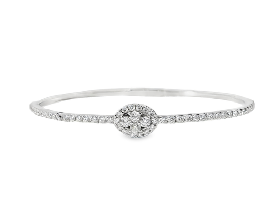 1.08CT Diamond Bangle 18k White Gold