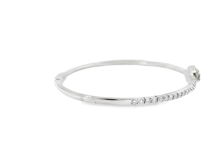 1.08CT Diamond Bangle 18k White Gold