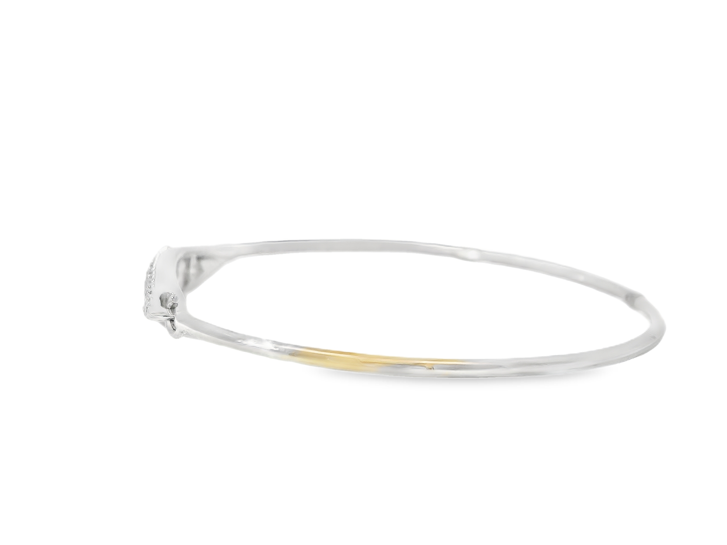 0.92CT Diamond Bangle 14k White Gold