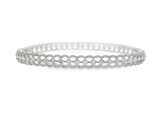 1.65CT Diamond Bangle 18k White Gold