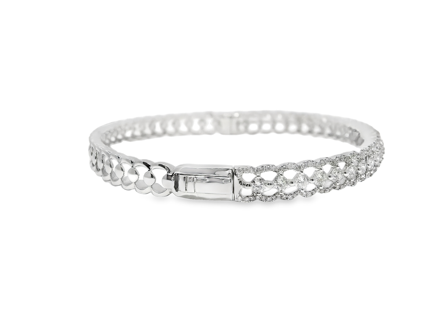 1.65CT Diamond Bangle 18k White Gold