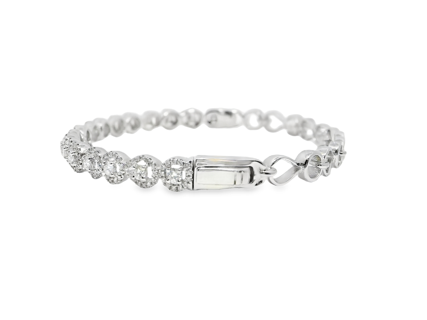 1.20CT Diamond Bangle 18k White Gold