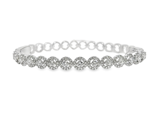 1.55CT Diamond Bangle 18k White Gold