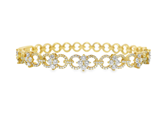 1.55CT Diamond Bangle 18k Yellow Gold