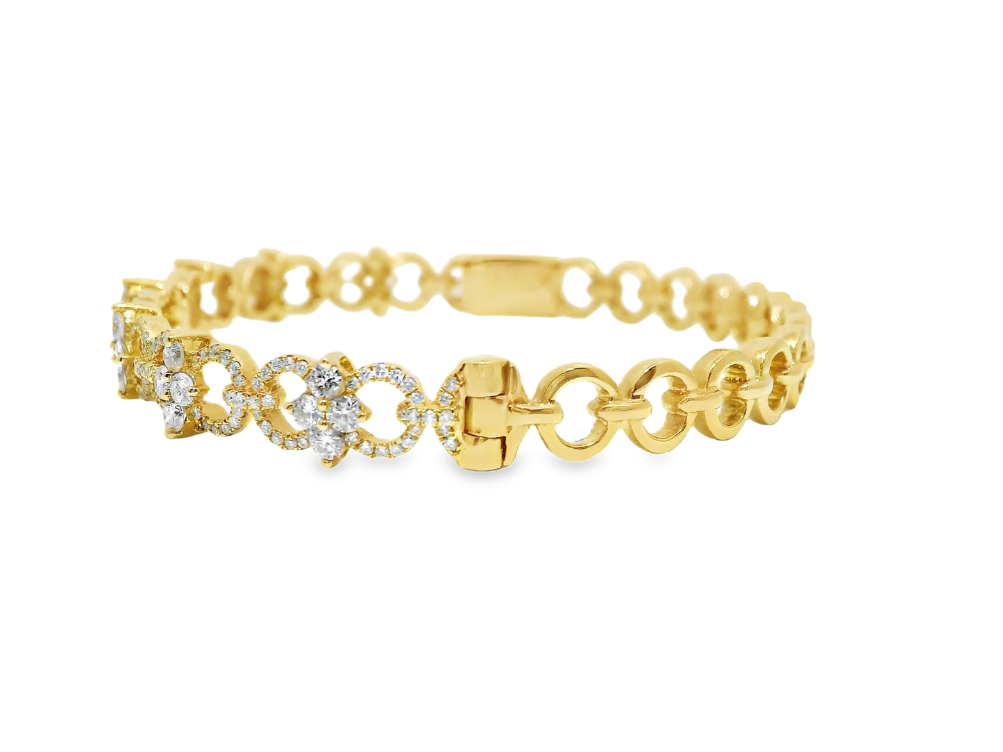 1.55CT Diamond Bangle 18k Yellow Gold
