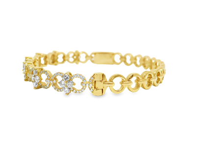 1.55CT Diamond Bangle 18k Yellow Gold