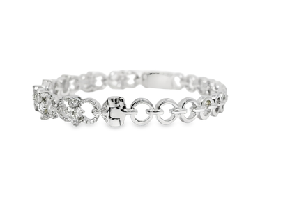 1.60CT Diamond Bangle 18k White Gold