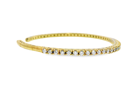 1.74CT Diamond Bangle 14k Yellow Gold