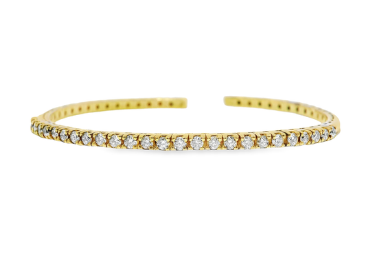 1.05CT Diamond Bangle 14k Yellow Gold