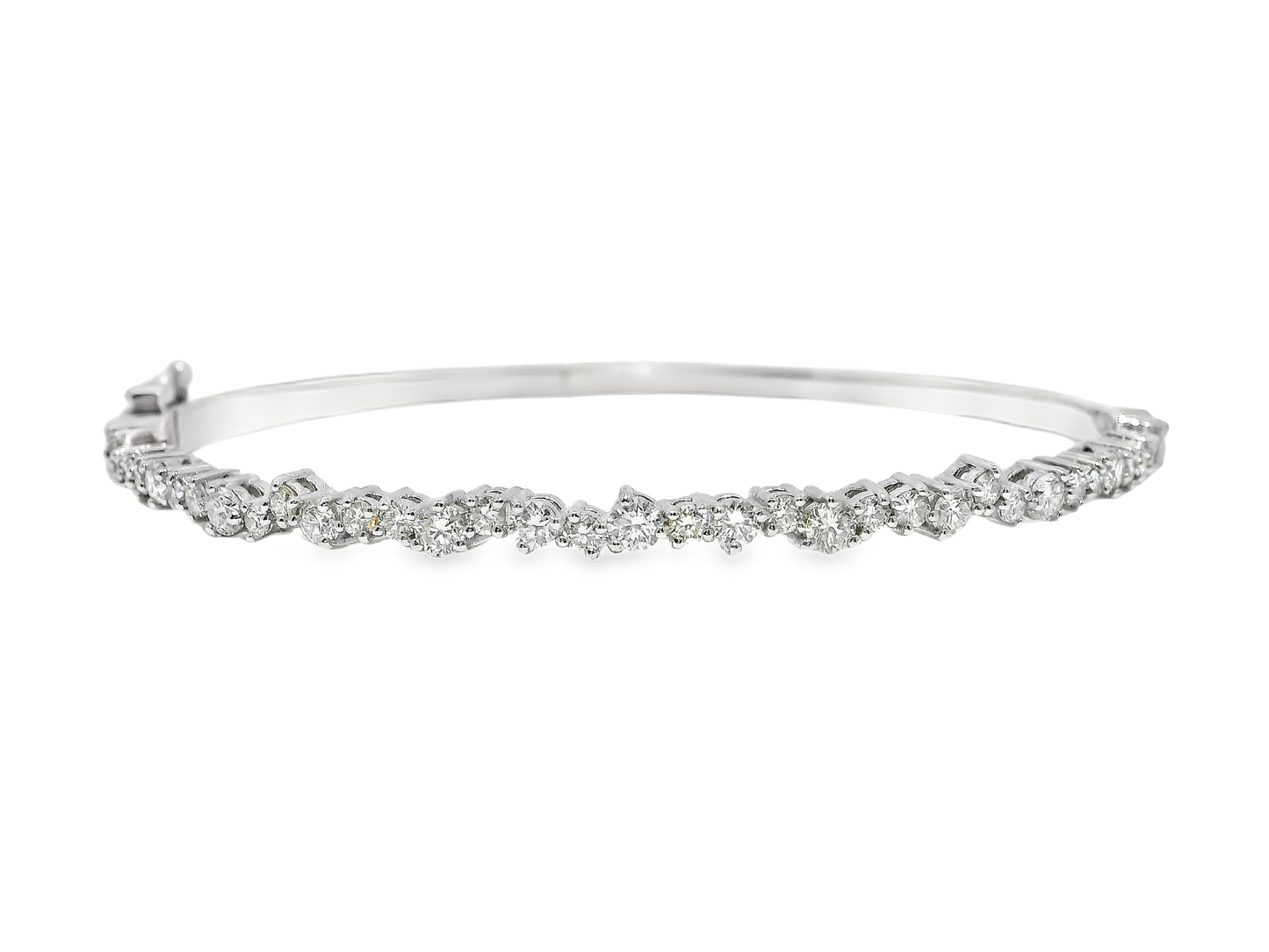 1.39CT Diamond Bangle 14k White Gold