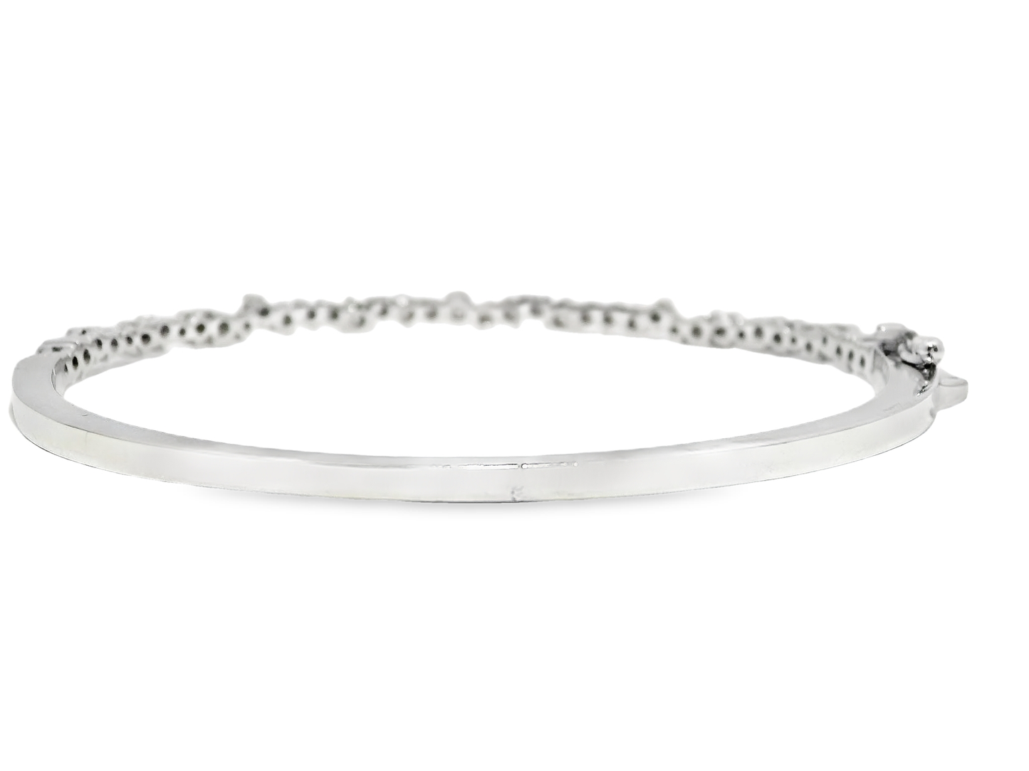 1.39CT Diamond Bangle 14k White Gold