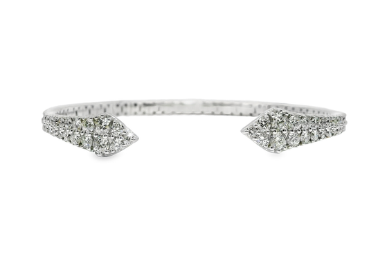 2.62CT Diamond Bangle 18k White Gold