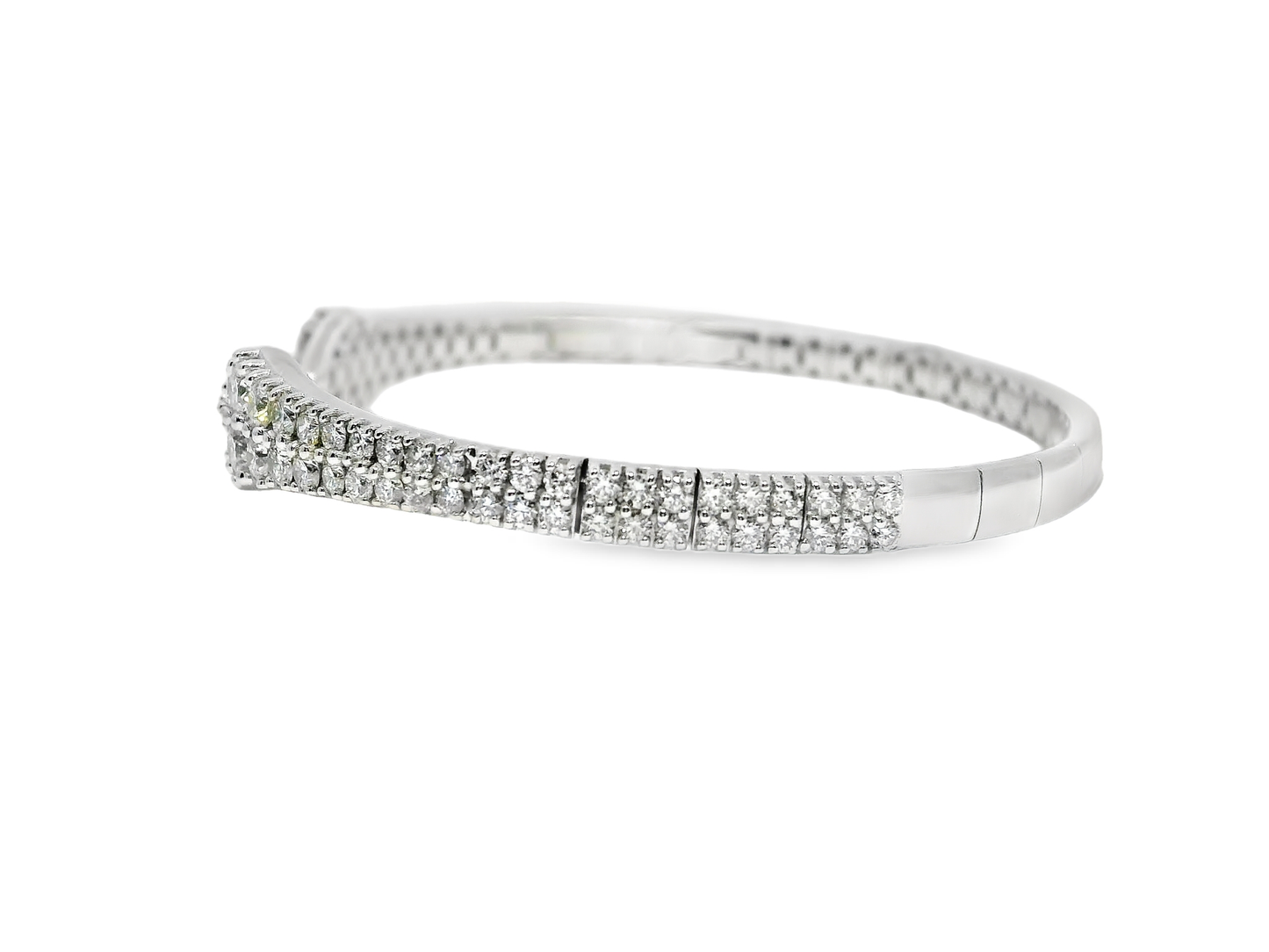 2.62CT Diamond Bangle 18k White Gold