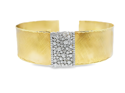 1.67CT Diamond Bangle 14k Yellow Gold