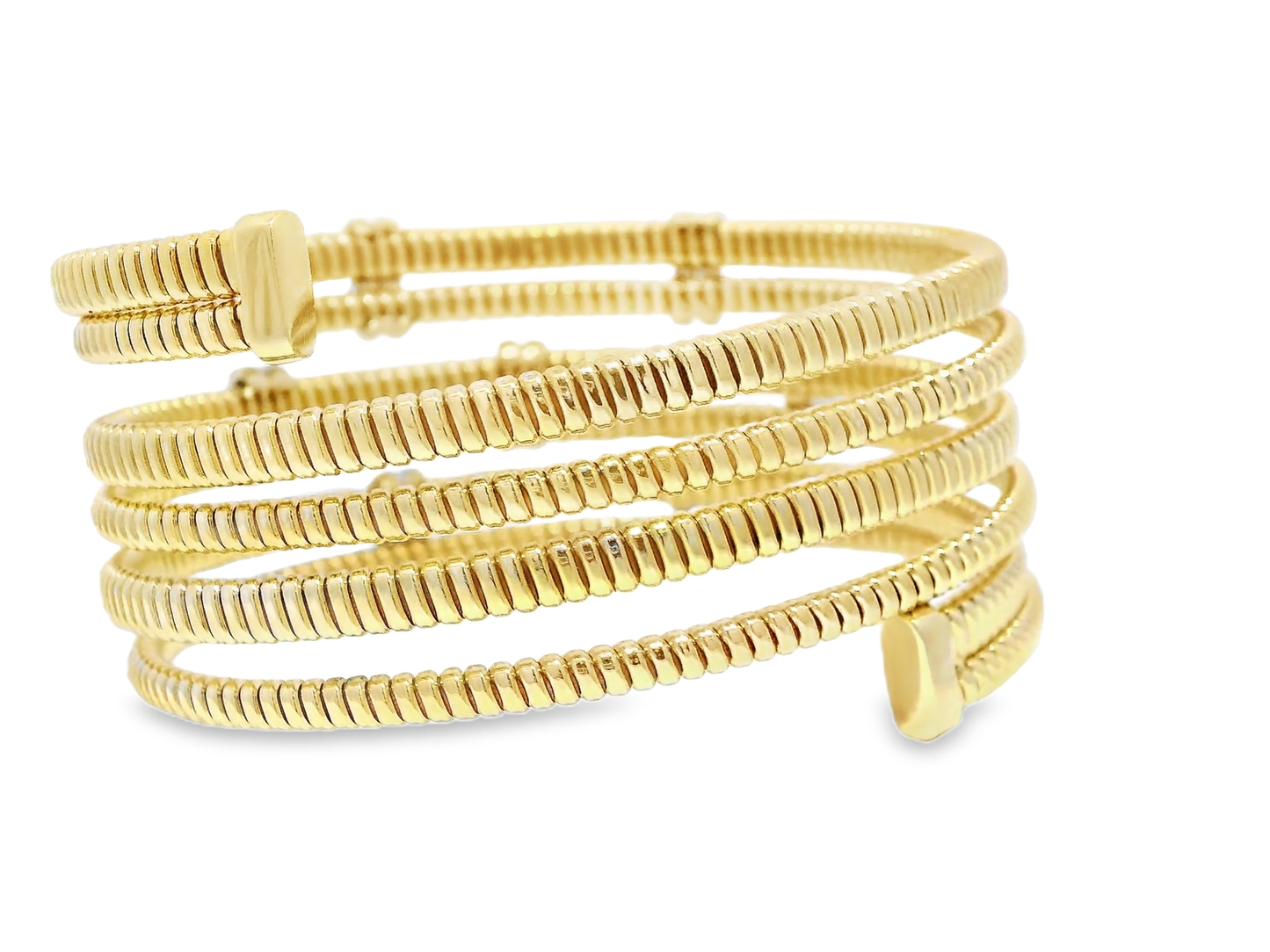 0.71CT Diamond Bangle 14k Yellow Gold