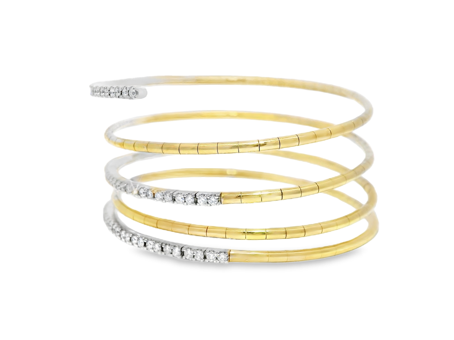 1.82CT Diamond Bangle 14k Yellow Gold