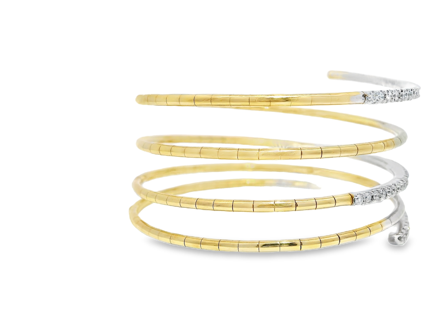 1.82CT Diamond Bangle 14k Yellow Gold