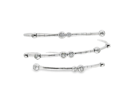 0.64CT Diamond Bangle 18k White Gold