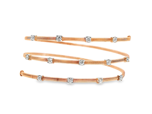 0.68CT Diamond Bangle 14k Gold