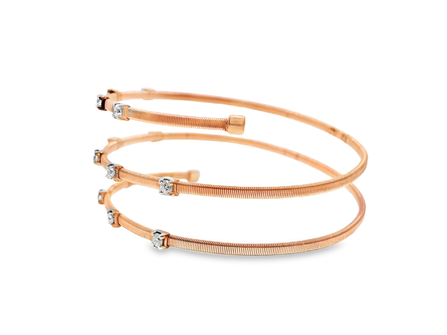 0.68CT Diamond Bangle 14k Gold