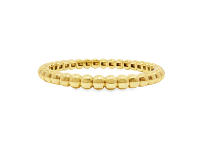 Plain Gold Beads Stretch Bangle 14k Gold