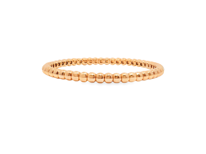 Plain Gold Beads Stretch Bangle 14k Gold