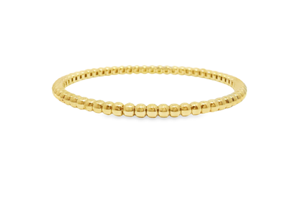 Plain Gold Beads Stretch Bangle 14k Gold