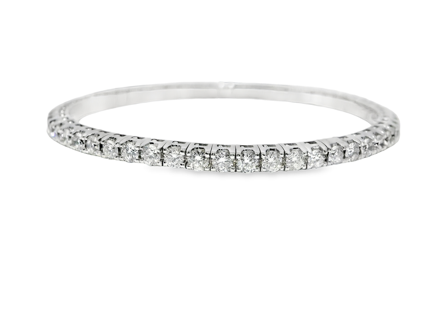 4.81CT Diamond Stretch Bangle 18k White Gold