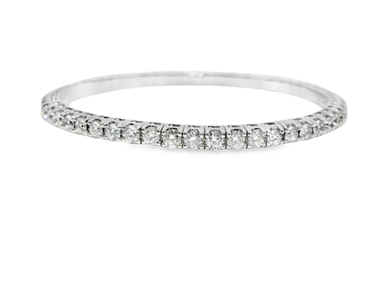 4.81CT Diamond Stretch Bangle 18k White Gold