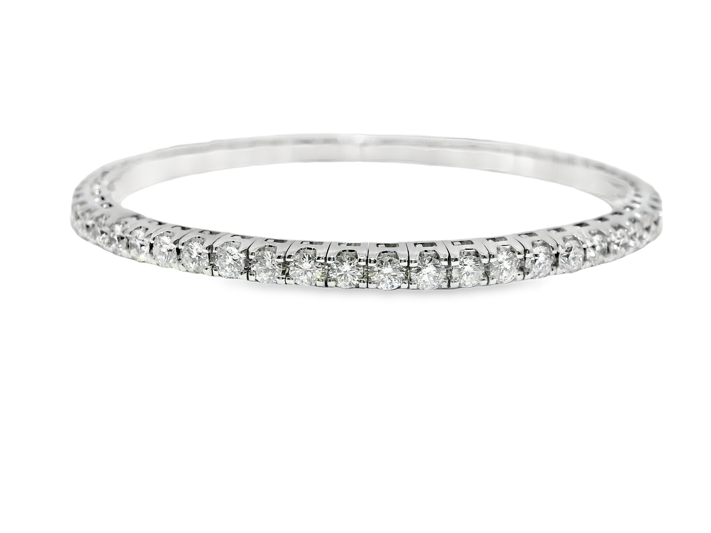 4.81CT Diamond Stretch Bangle 18k White Gold