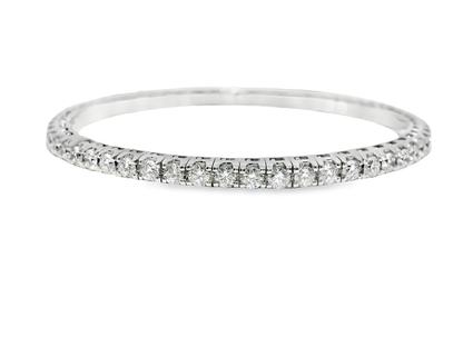 4.81CT Diamond Stretch Bangle 18k White Gold