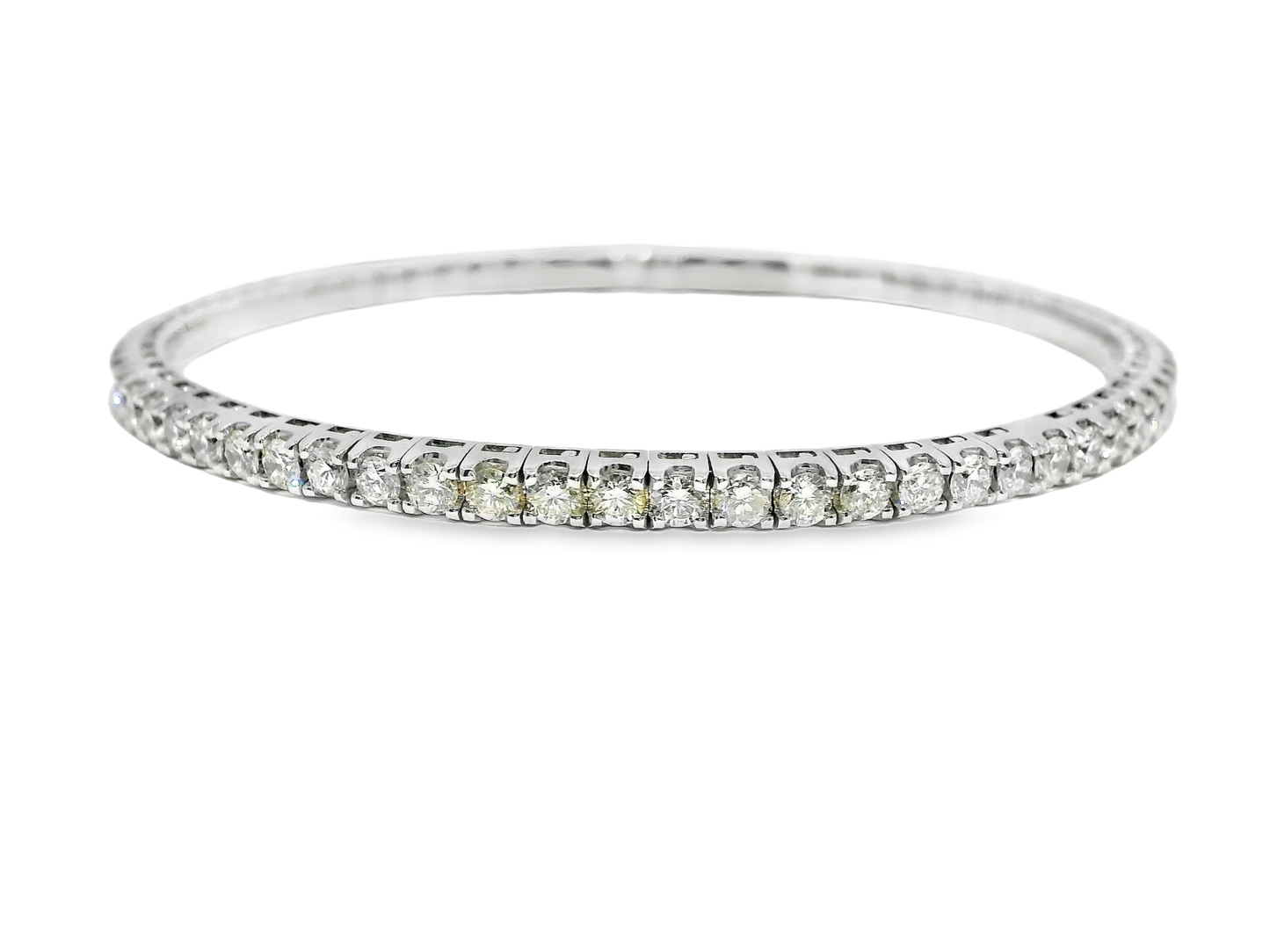3.40CT Diamond Stretch Bangle 18k White Gold