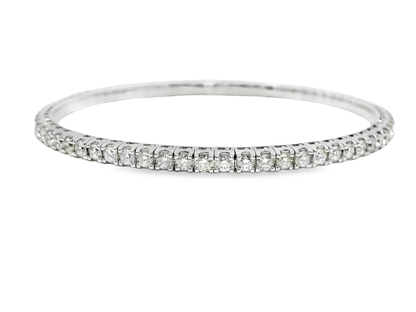 3.40CT Diamond Stretch Bangle 18k White Gold